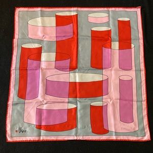 Vintage Vera scarf geometric pink and red